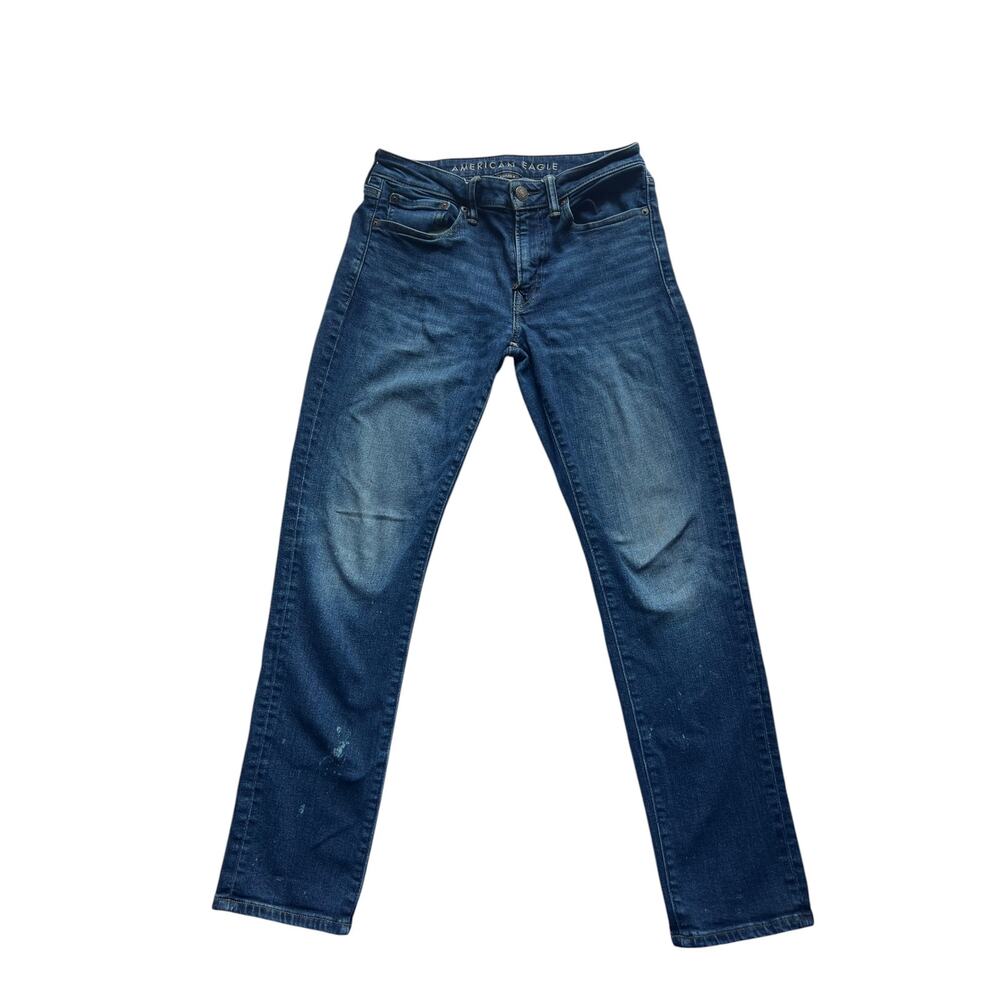 American Eagle Straight Leg Jeans Men’s 3x30 Medium Wash Paint Splatter Workwear